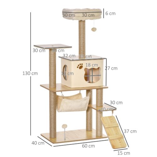 Aktivt klösträd med klösträd och mjuk vaddering för komfort – robust design, enkel montering