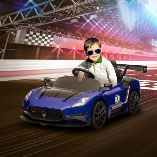 Licensierad Maserati GT2 12V elbil för barn med fjärrkontroll och manuell kontroll, smidig fjädring
