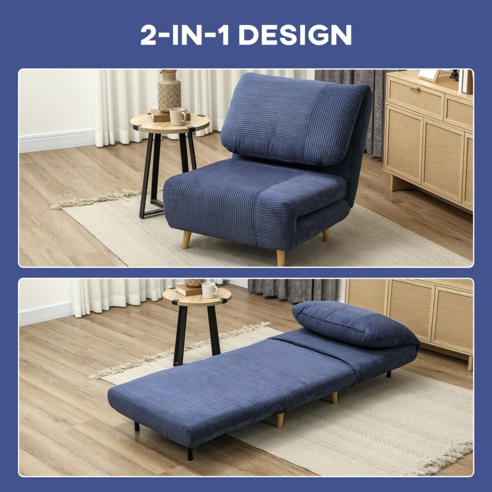 2-i-1 bäddsoffa | Justerbar hopfällbar madrass för övernattande gäster | Hög komfort och platsbesparande design i manchesterlook