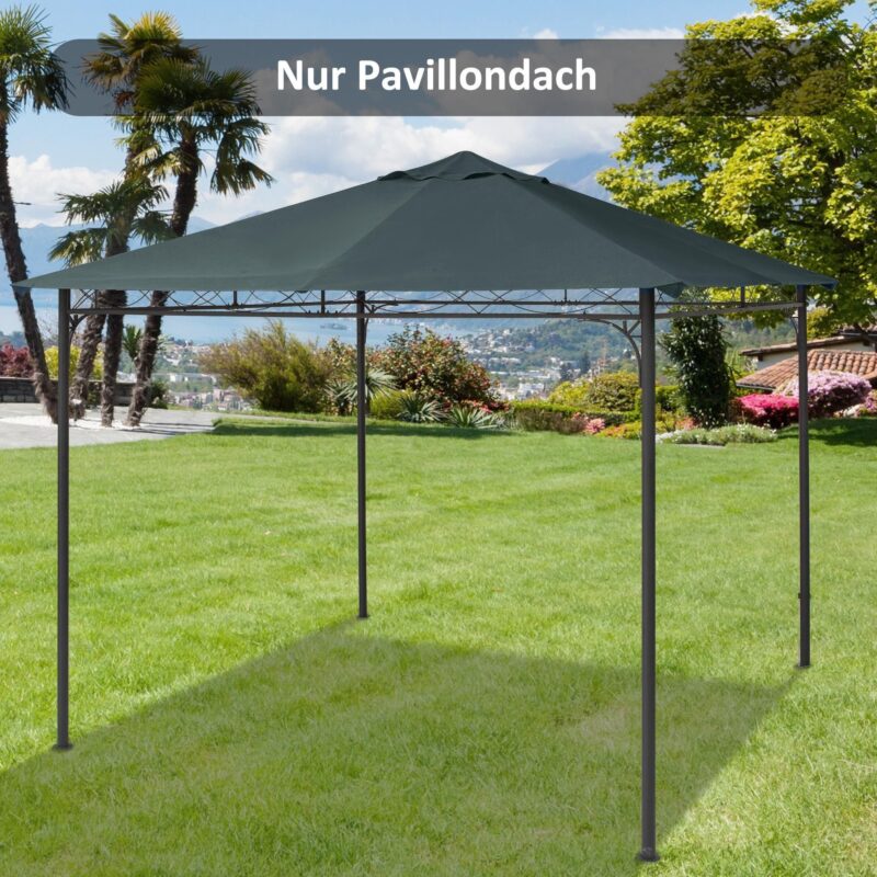 Pavilion takersättning 3x3m-hållbar och UV-resistent med enkel installation, för paviljonger L295-300 x B295-300 cm | Mörkgrå