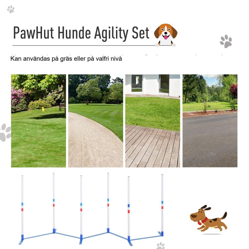 Agilityset för hundslalomstavar för bärbar och flexibel träning - främjar bandet mellan husdjur och ägare
