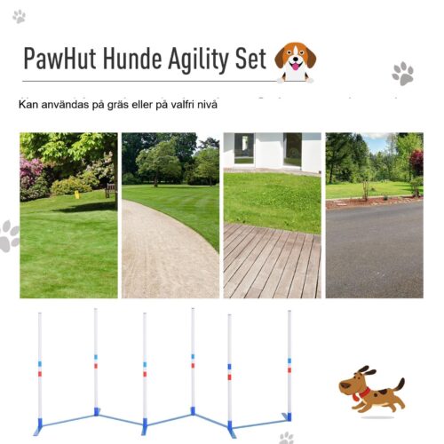 Agilityset för hundslalomstavar för bärbar och flexibel träning – främjar bandet mellan husdjur och ägare