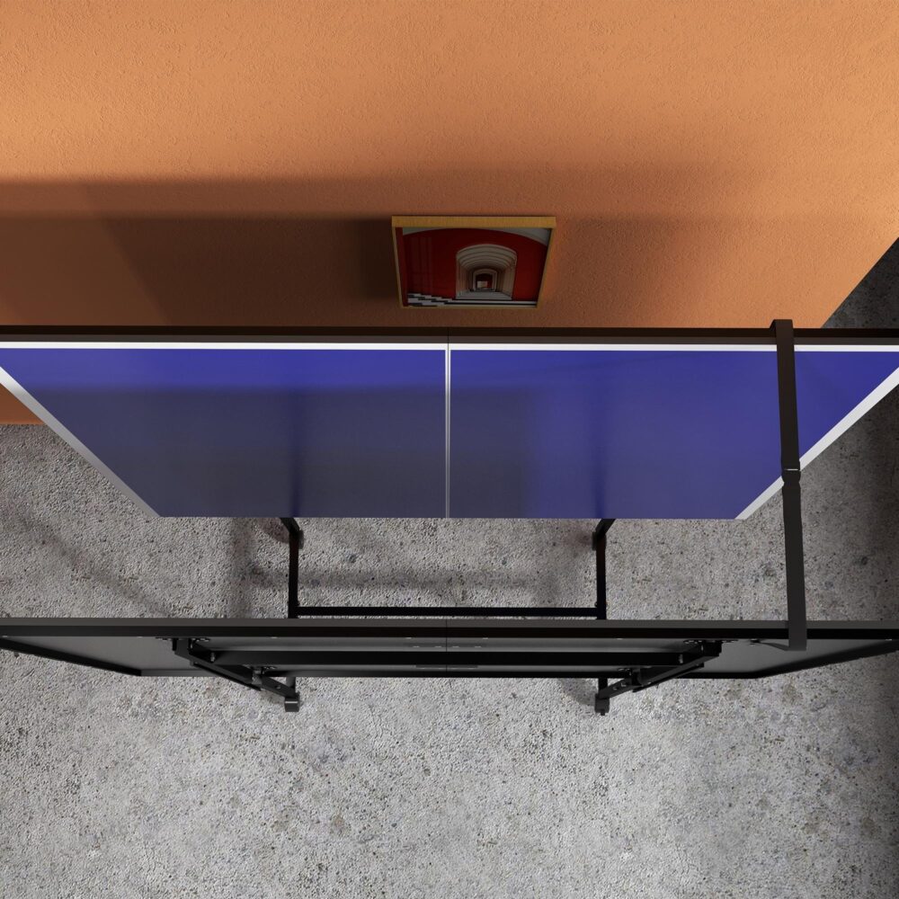 Hopfällbart bordtennisbord med hjul – platsbesparande design, komplett set