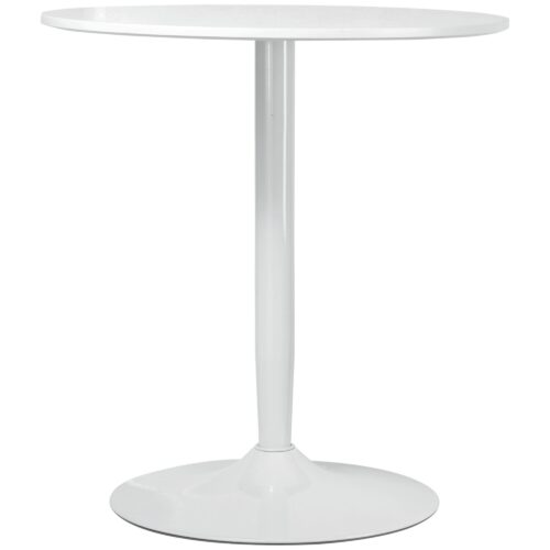 Runt matbord Ø70cm, platsbesparande design för små utrymmen | Solid MDF- och stålkonstruktion med halkfritt fotstöd | Modernt köksbord för två personer | Mångsidig användning som soff- eller kontorsbord