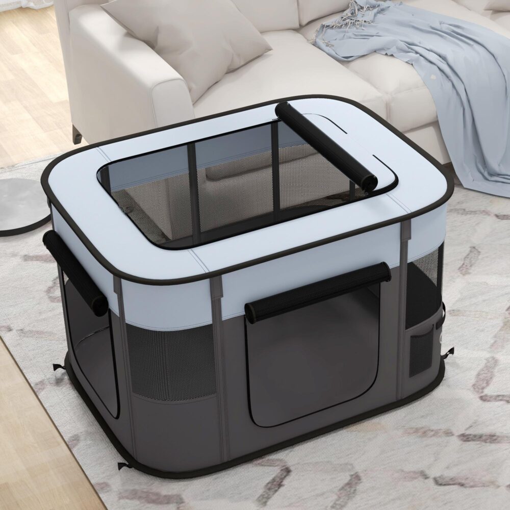 Valplekhage med vikbar design och hållbara nätdörrar/fönster, perfekt för små hundar under 10 kg