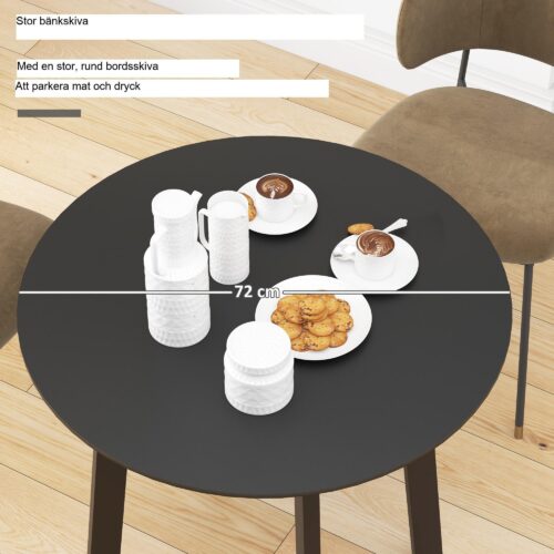 Modernt runt köksmatbord med platsbesparande design och eleganta fasade ben för kompakt mysighet i hemmet eller caféet