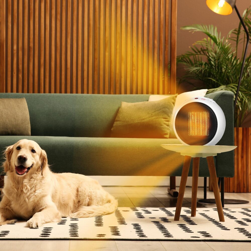 Elektrisk värmare 900W/1500W med PTC Keramisk Teknologi | Kompakt och bärbar design för effektiv uppvärmning | Säkerhetsfunktioner ingår
