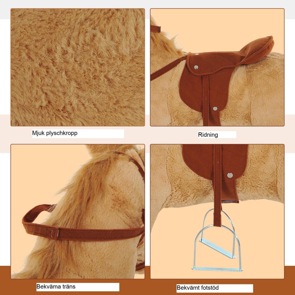 Gunghäst Ridning Play Horse Plysch med ljud – Mjuk och säker för barn | Interaktiv och hållbar design