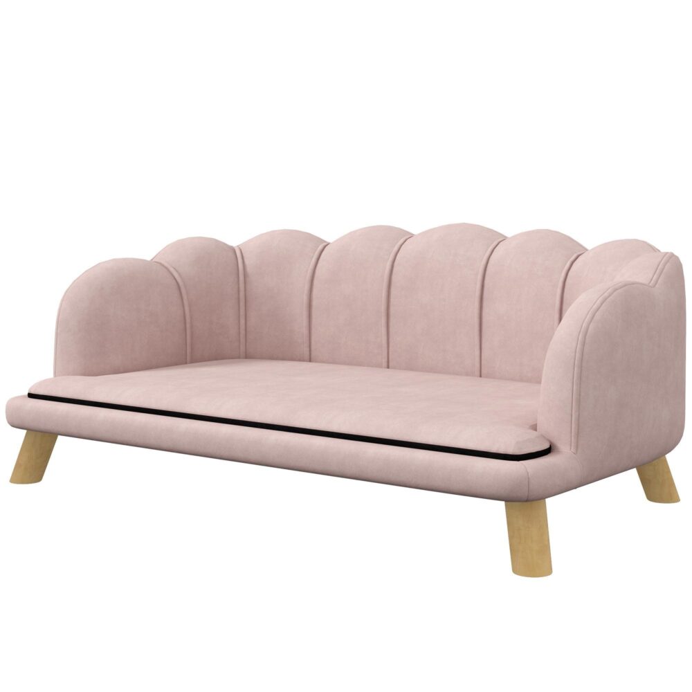 Hundsoffa för medelstora hundar under 25 kg | Elegant design med pärlskal, robusta träben och mjuk skumkomfort