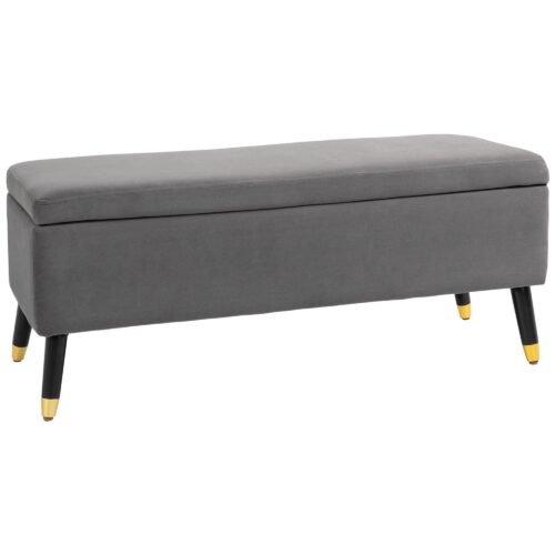 Bänkklädd förvaringsbänk med High-Density Foam Comfort – Charcoal Grey | Gott om plats för vardagsrum och hall