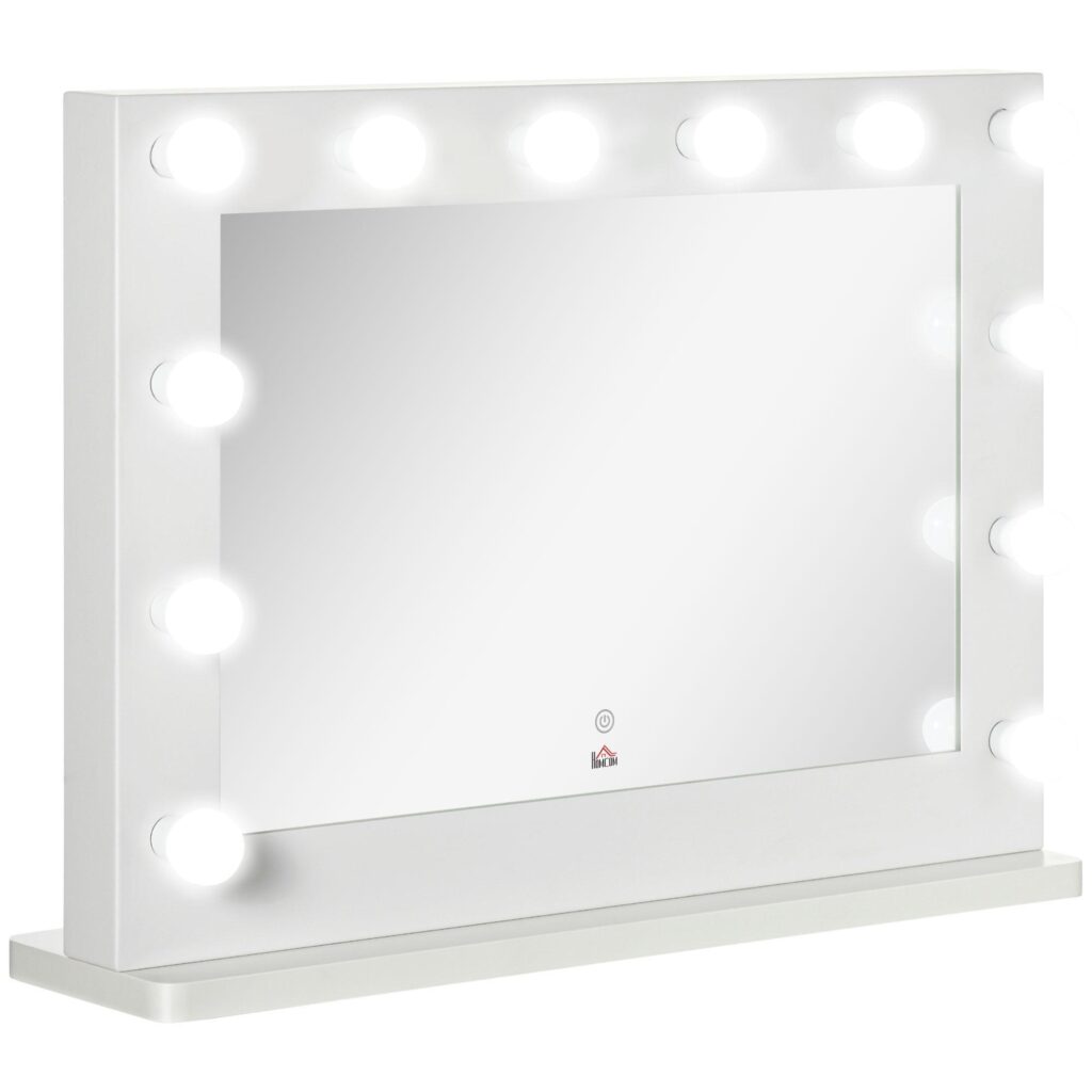 Extra stor Hollywood sminkspegel med 12 dimbara lysdioder, Smart Touch Control och minnesfunktion