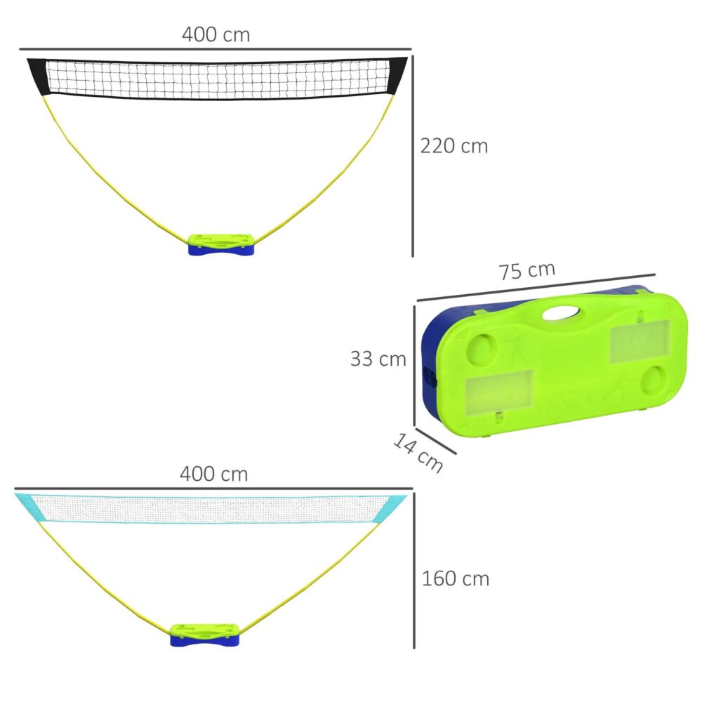 2-i-1 Badmintonset med Höjdjusterbart nät för Badminton och Volleyboll, Bärbar Design Med Bärväska