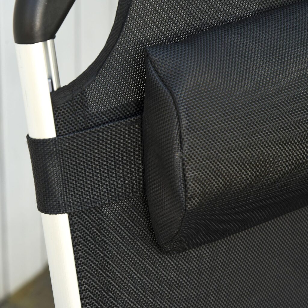 Justerbar trädgårdsstol med 5-vägs lutning - vik och förvara design | Ergonomisk solsäng i mesh för avkoppling utomhus