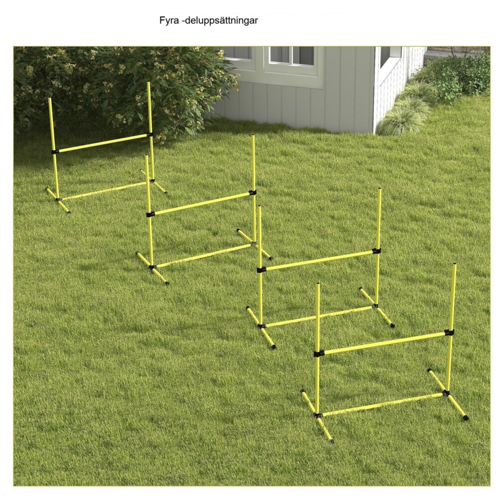 Agility Hinder Training Set for Dogs – Justerbar och bärbar med bärväska för effektiv hundträning