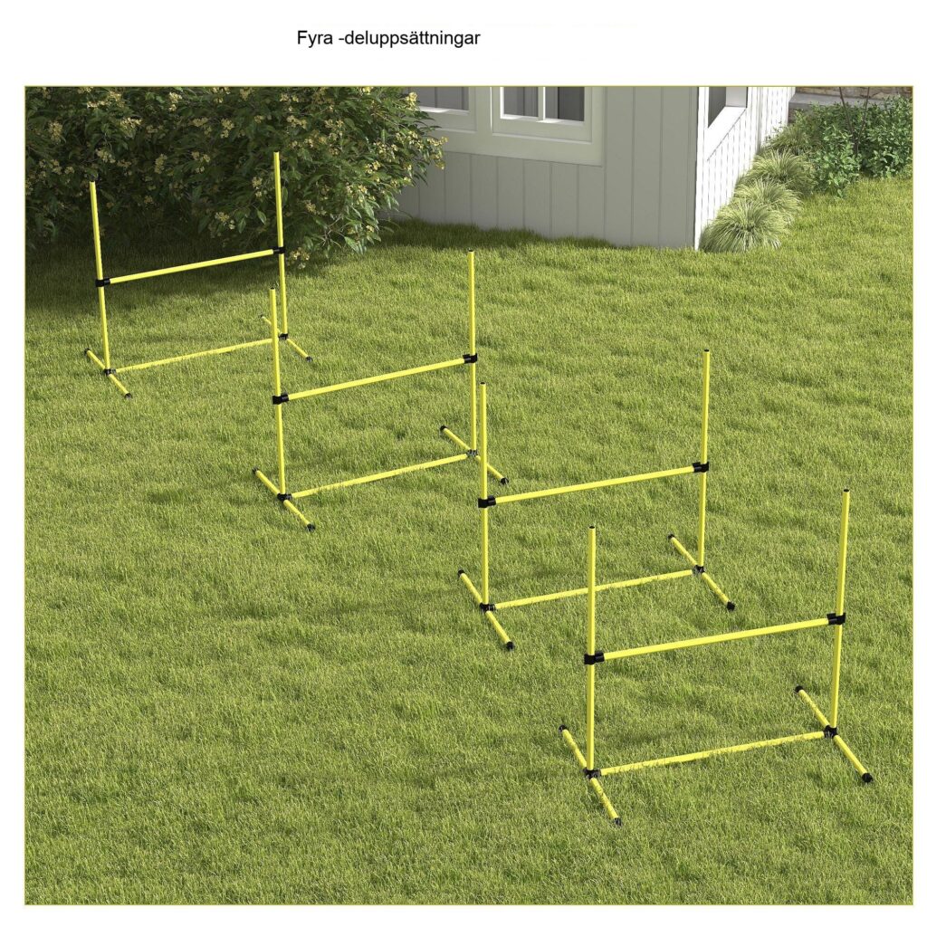 Agility Hinder Training Set for Dogs - Justerbar och bärbar med bärväska för effektiv hundträning