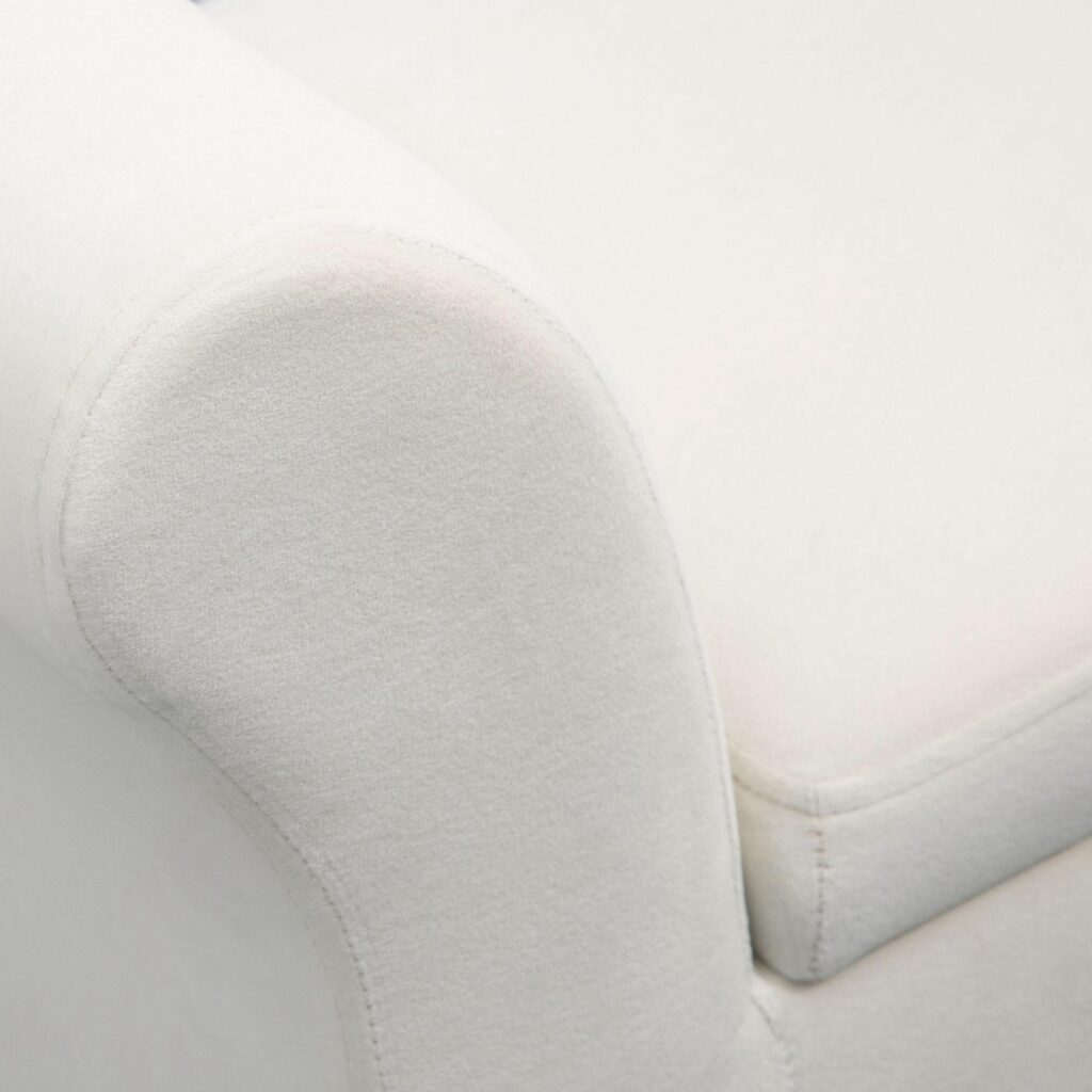 Bänk Klädd Bänk med Förvaring Säng Bänk med armstöd för Hall Sovrum Sammetslen Polyester 111.5 x 41 x 65 cm Gräddvit