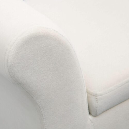 Bänk Klädd Bänk med Förvaring Säng Bänk med armstöd för Hall Sovrum Sammetslen Polyester 111.5 x 41 x 65 cm Gräddvit