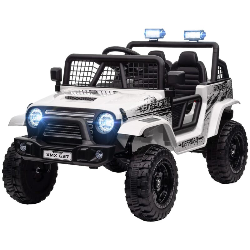 12V Electric Kids ’Car – Dual Engine Performance and 3 Speed ​​Inställningar | Interaktiv musik, horn och strålkastare | Fjärrkontrollerat terrängfordon för åldrarna 3-6 år