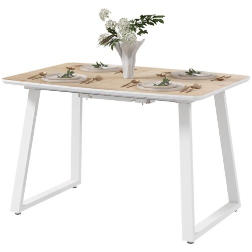Utdragbart matbord för 4-6 personer | Flexibelt köksbord med design i loftstil | Stålram och MDF-topp | Lätt att rengöra och montera