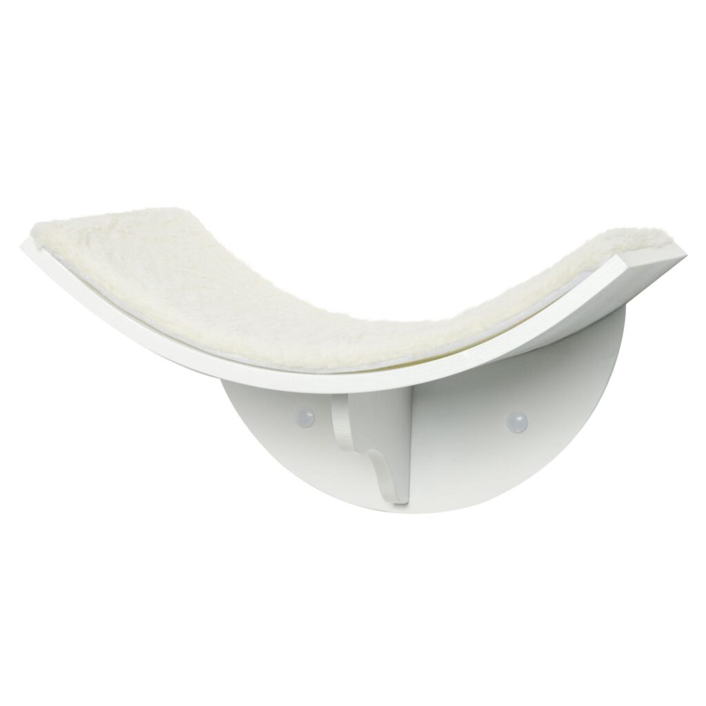 Cat Lounger Vägghylla - Böjd design för mysiga tupplurar, enkel väggmontering för platsbesparande kattsäng med mjukt fleeceöverdrag