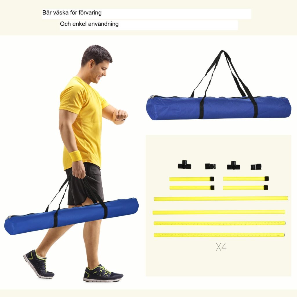 Agility Hinder Training Set for Dogs - Justerbar och bärbar med bärväska för effektiv hundträning