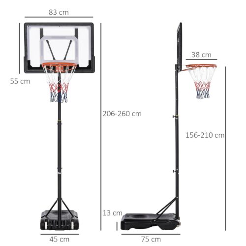 Justerbar höjd utomhusbasketkorg med hjul – Hållbar och bärbar design för barn (EN 1270-certifierad)