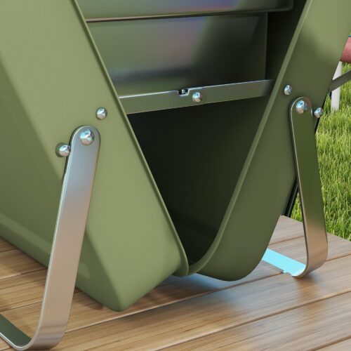 Stainless Steel Green Table Grill – Kompakt och bärbar kolgrill för picknick och trädgårdsbruk med snabb installation och hållbart metallhölje