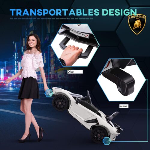 Luxury Children’s Electric Car med 2,4 g fjärrkontroll och MP3-spelare-Realistiskt körkul i elegant Lamborghini-design för barn i åldrarna 3-5