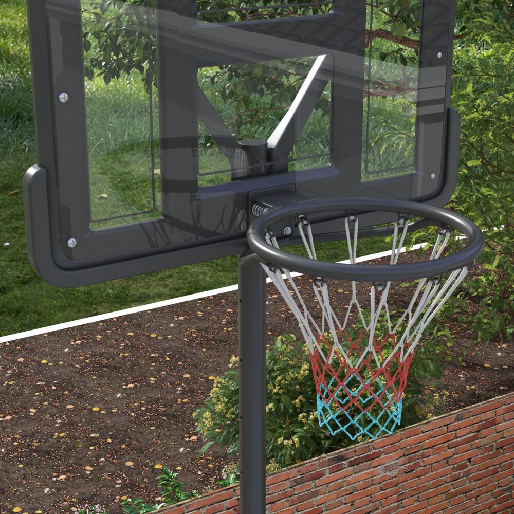 2-i-1 justerbar basketkorg med hjul för trädgård och pool – robust stålram