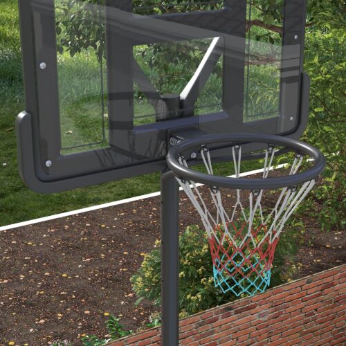2-i-1 justerbar basketkorg med hjul för trädgård och pool – robust stålram