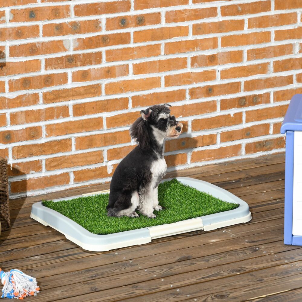 Puppy Toilet Matte med konstgräs – enkel träning och enkel rengöring, 3-lagers design för inomhus/utomhusbruk | 63×48.5cm Blå