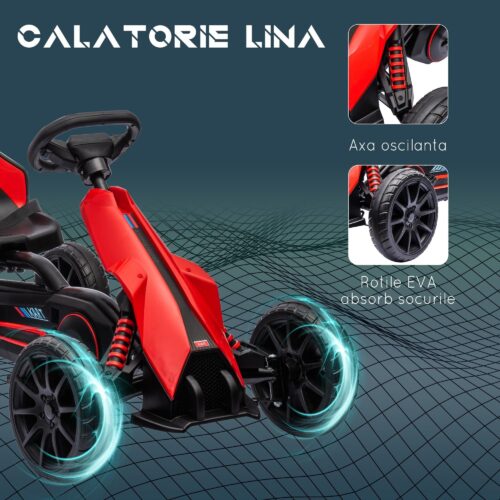 4-vägs justerbar sittplats Pedal Gokart för barn med handbroms för åldrarna 3-8 år | Enkel montering och smidig körupplevelse