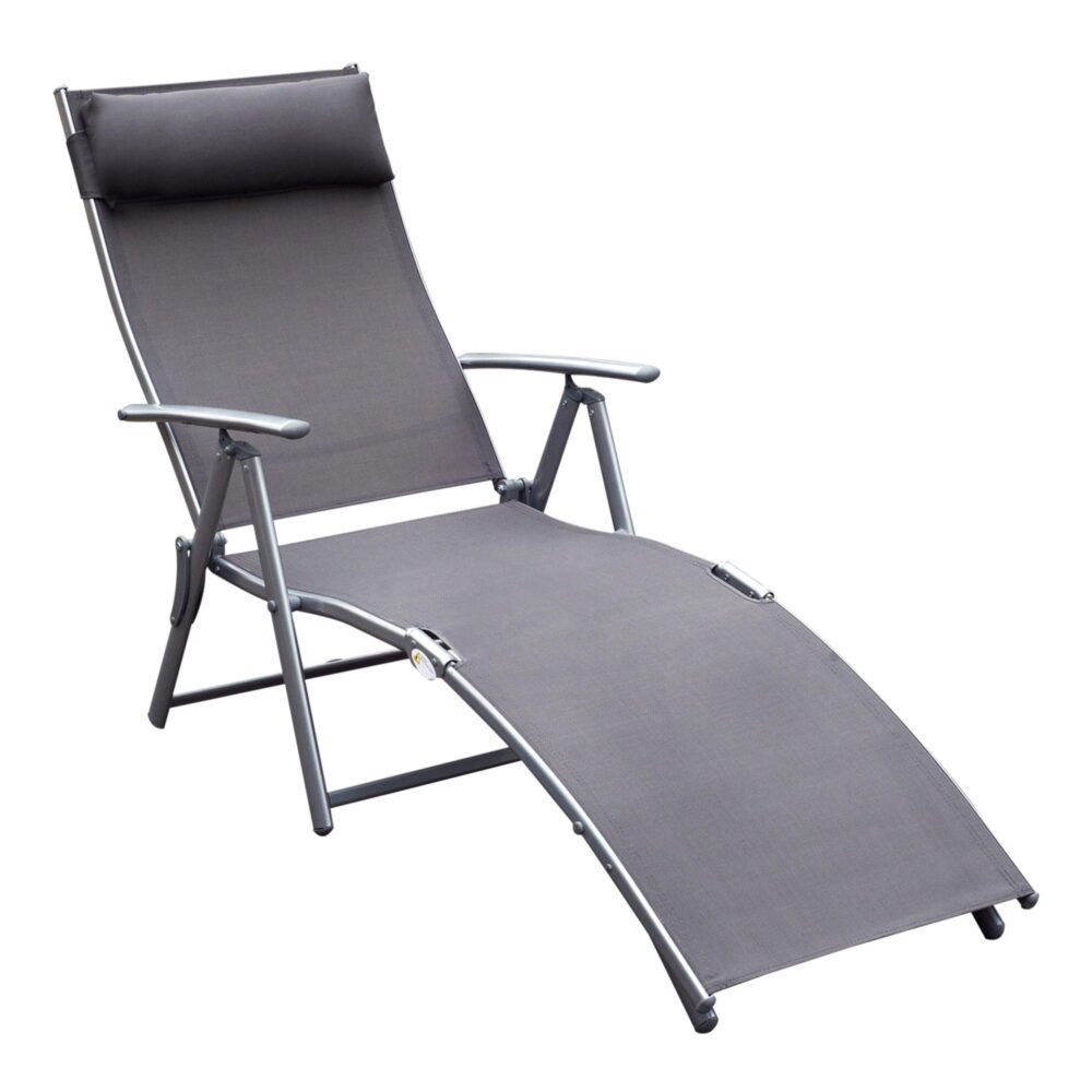 Garden Lounger Deck Chair – Justerbart ryggstöd och hopfällbar design för utomhuskomfort med dyna