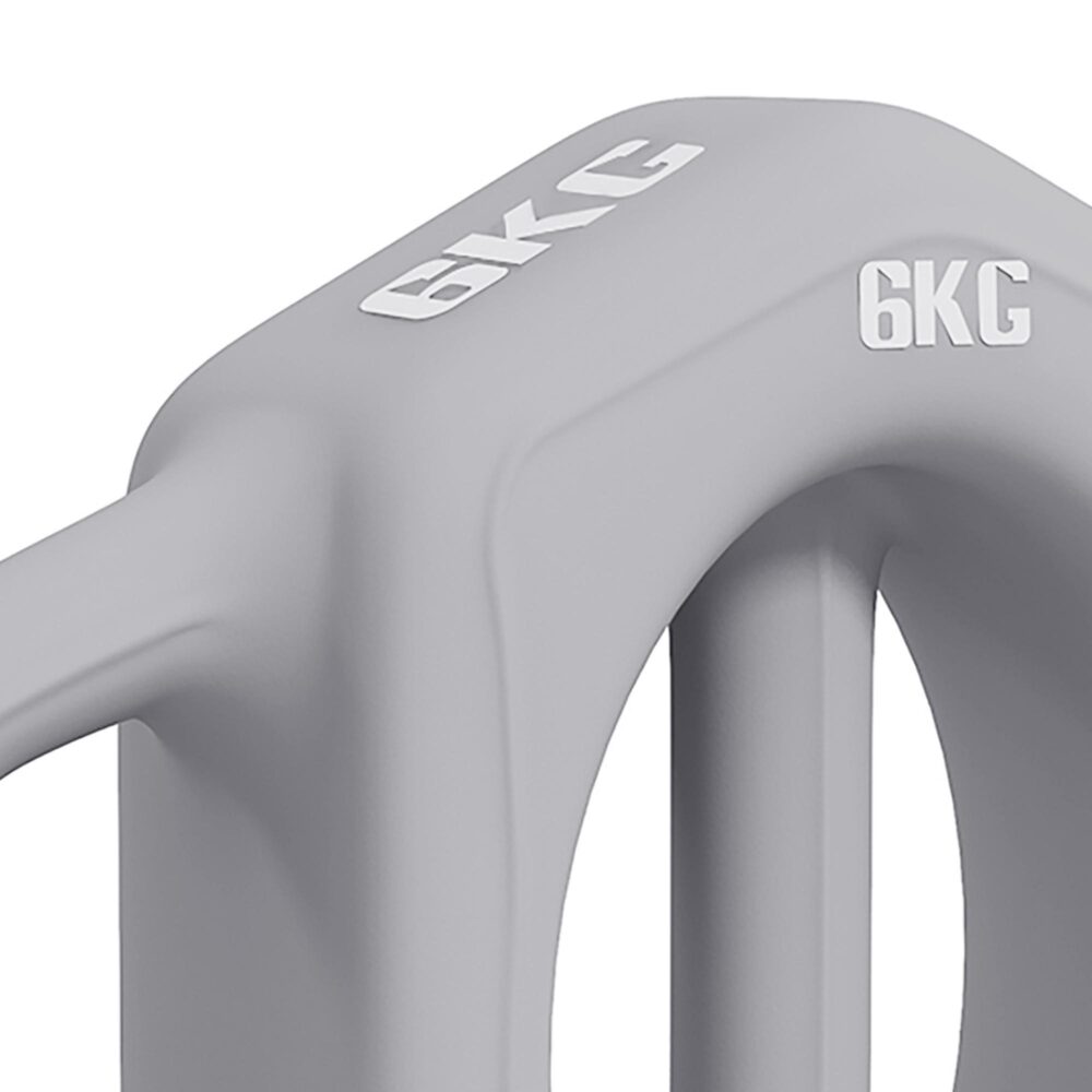 3-i-1 hantel för styrketräning – mångsidiga greppalternativ, golvvänlig design, 6 kg metallkonstruktion