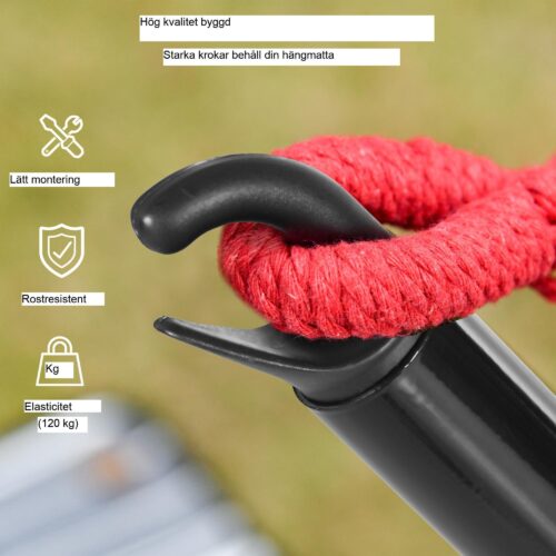 Robust hängmatteram i stål för 3m hängmattor – enkel montering med halkfria fötter (perfekt för trädgård och strand)