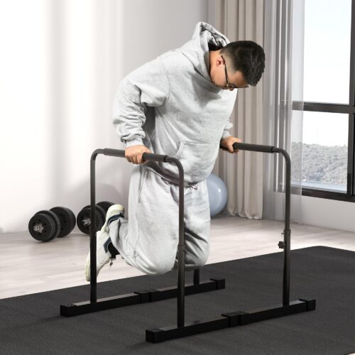 Justerbara dipsstänger Set med 2 halkfria fitnessparalletter för muskelträning med höjdjustering från 80-100 cm och stabil basdesign