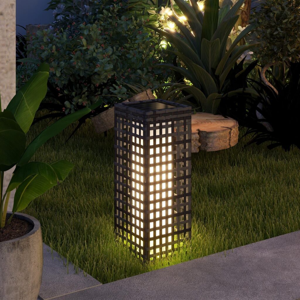 Solar Light rottinglampa med 8-timmars automatisk belysning, vattentät IP44-skydd, soldriven trädgårdslampa för utomhusbruk