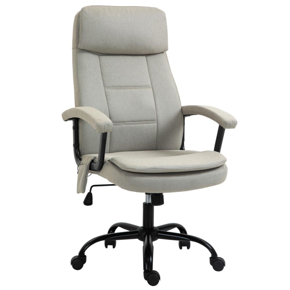 Ergonomisk massagekontorsstol med vibrationsfunktion, höjdjusterbar och svängbara hjul för komfort på hemmakontoret
