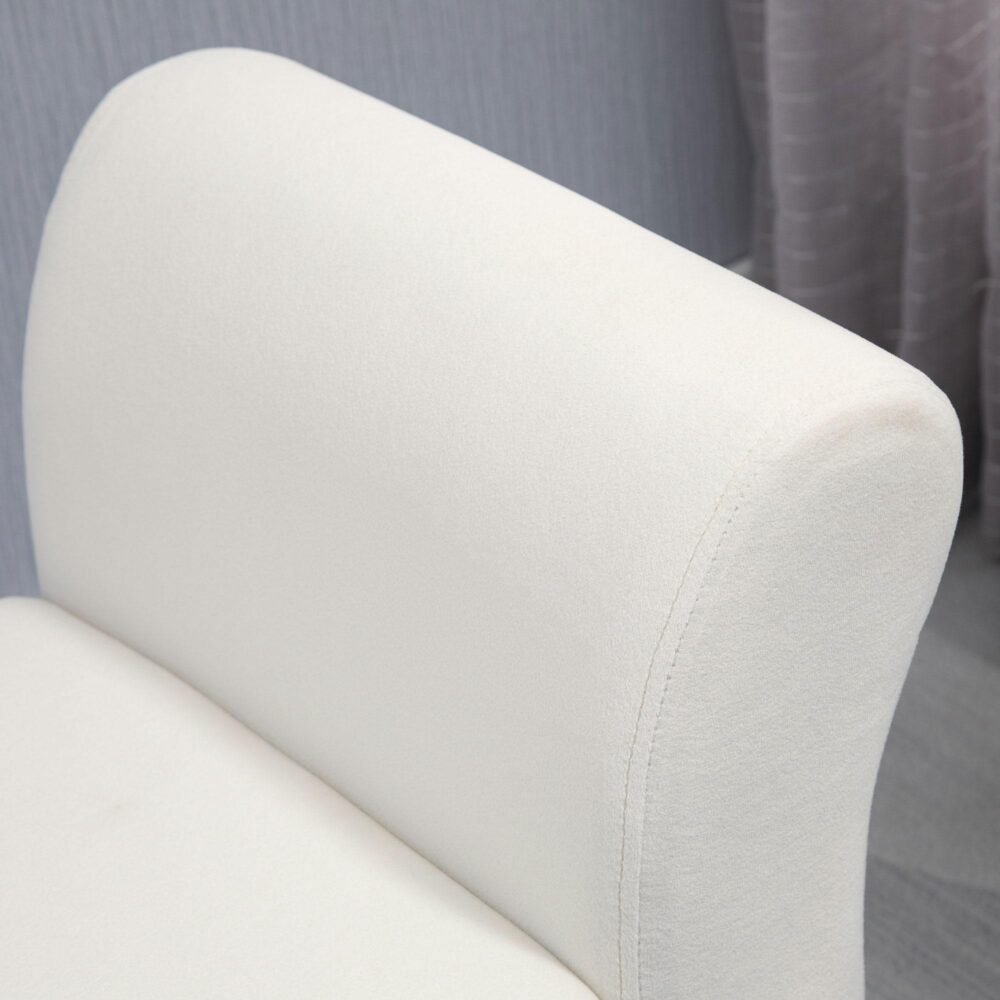 Bänk Klädd Bänk med Förvaring Säng Bänk med armstöd för Hall Sovrum Sammetslen Polyester 111.5 x 41 x 65 cm Gräddvit