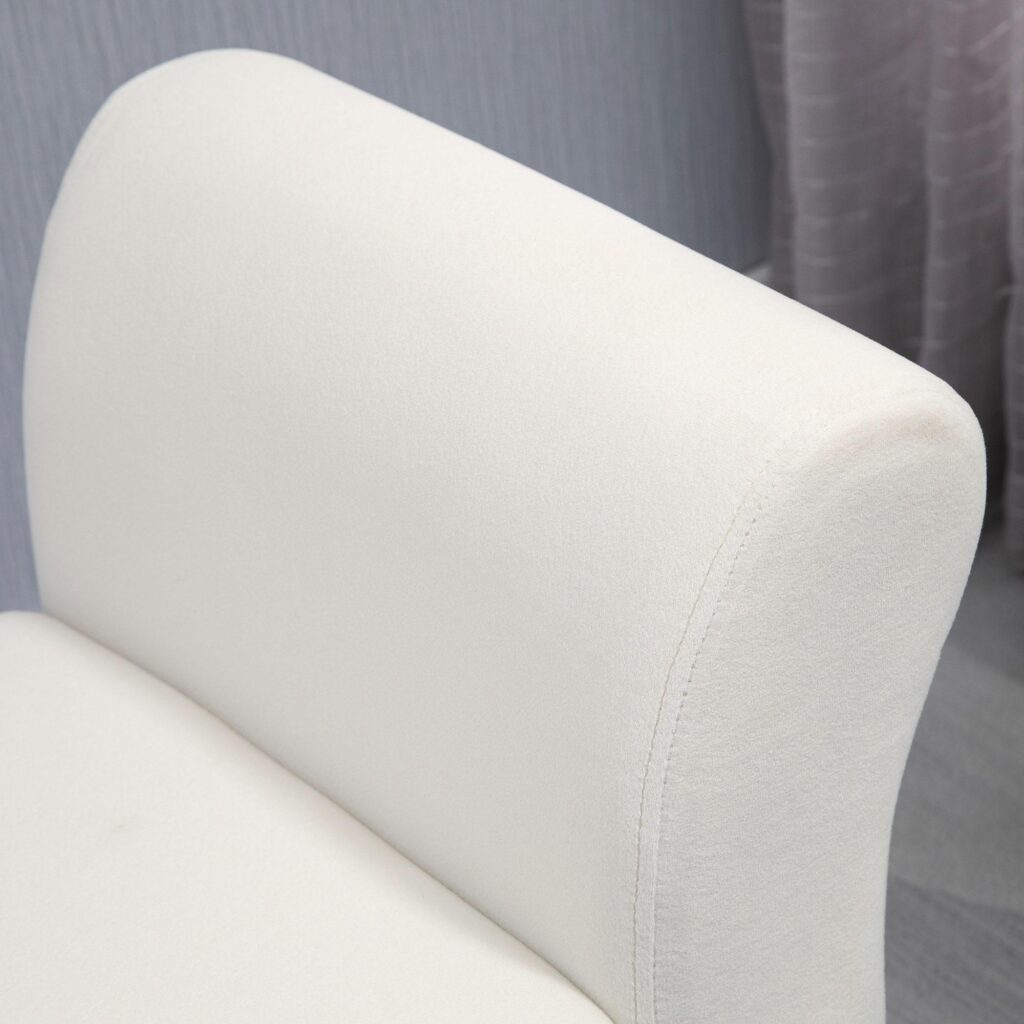 Bänk Klädd Bänk med Förvaring Säng Bänk med armstöd för Hall Sovrum Sammetslen Polyester 111.5 x 41 x 65 cm Gräddvit