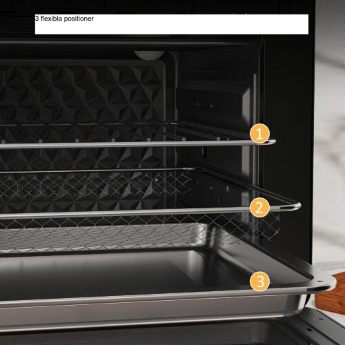 Multifunktionell liten ugn med 5-i-1-funktionalitet – 20L kapacitet, 3 inskjutningslägen och enkel rengöringsdesign | 1400W