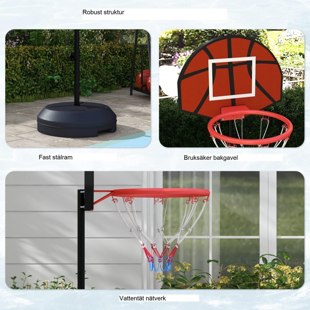 Justerbar basketkorg med darttavla – Dubbelt spelset för alla åldrar – Robust stålkonstruktion med enkel montering
