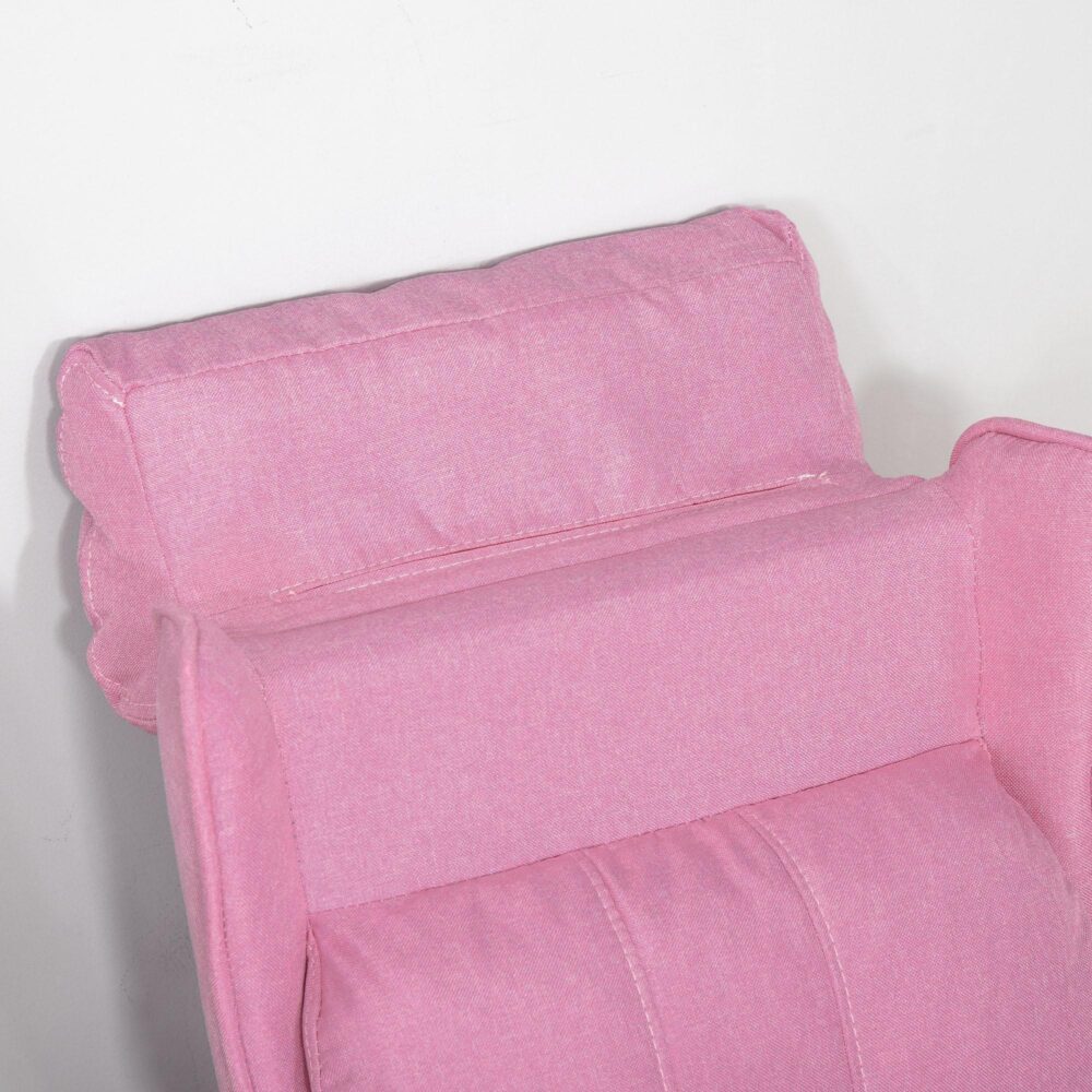 Justerbar barnsoffa med fotstöd – Mysig och säker liggande fåtölj för pojkar och flickor i åldrarna 3-5, rosa design, robust konstruktion, enkel montering