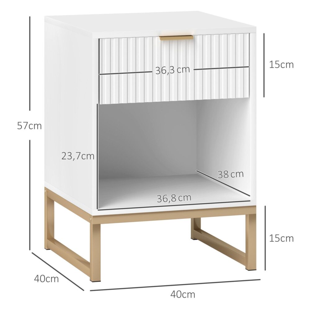 Modernt sängbord med lådor | Gott om förvaringsutrymme | Robust och snygg design