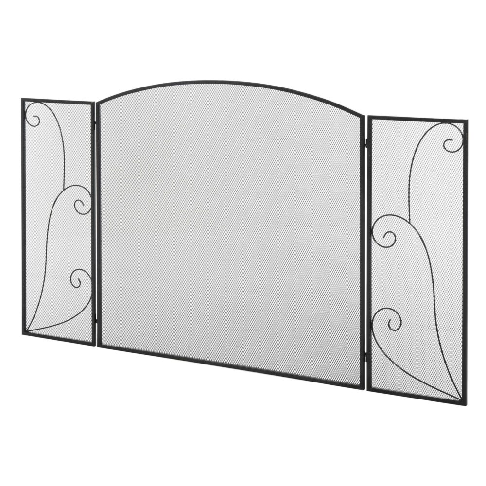 Öppen spis Galler | Tri-Fold Design | Robust metallkonstruktion | 132.5L x 76.5H cm | Enkel rengöring och förvaring