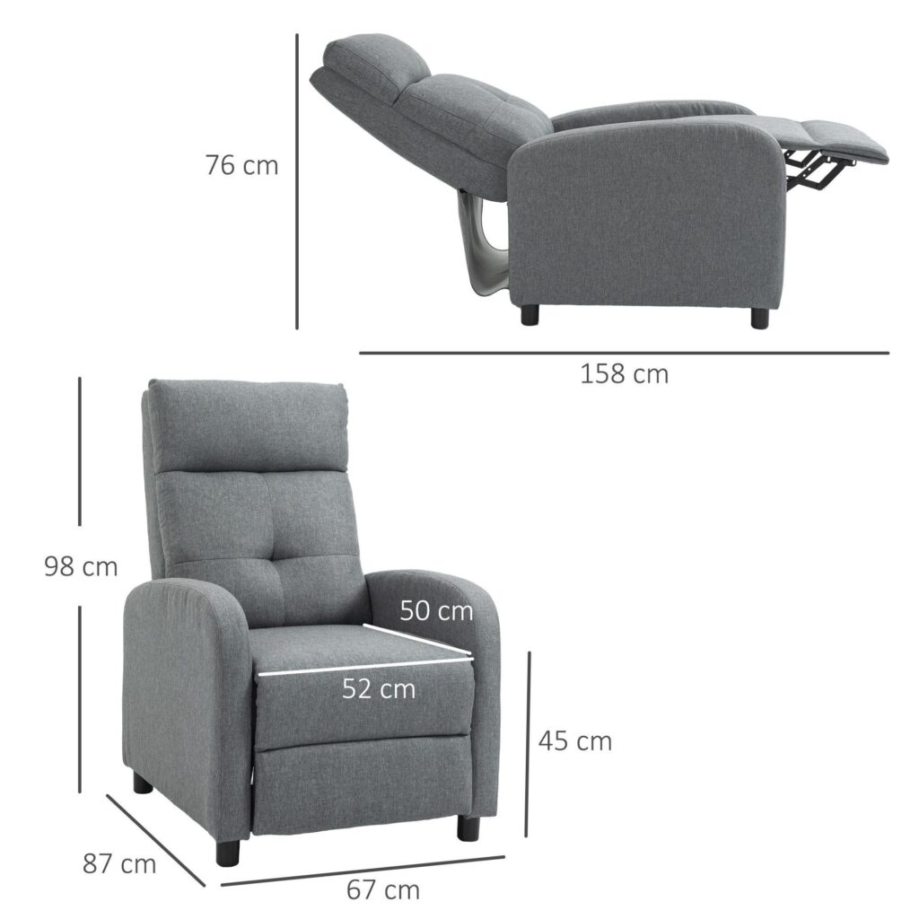 Koppla av fåtölj med liggande funktion - Ultimate Comfort and Support | Snabbmontering
