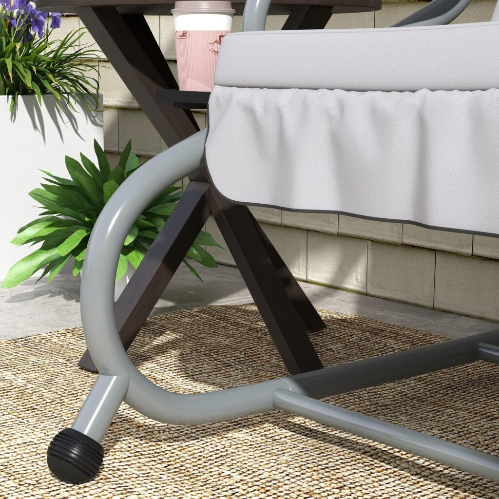 Hollywood Swing 3-sits med liggande funktion | Förvandla till sängen, justerbart tak, vikbara sidobord | Lastkapacitet 340 kg, väderbeständig design