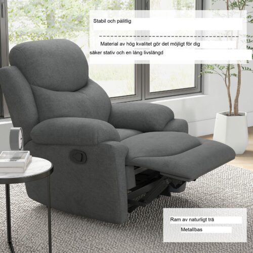 Elegant fällbar TV-fåtölj med ergonomisk design och maximal komfort – slitstark stålbas och linneklädsel för användning året runt