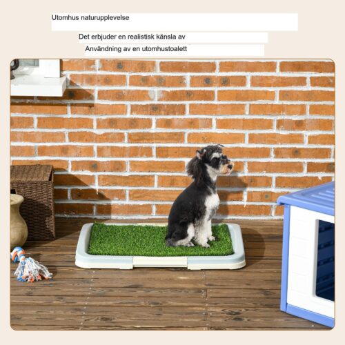 Puppy Toilet Matte med konstgräs – enkel träning och enkel rengöring, 3-lagers design för inomhus/utomhusbruk | 63×48.5cm Blå