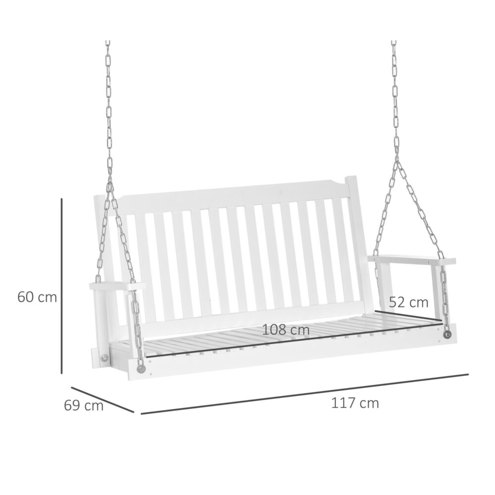 Garden Swing gungbänk för två – 2-sits i massivt trä med väderbeständig design och robust stålkonstruktion